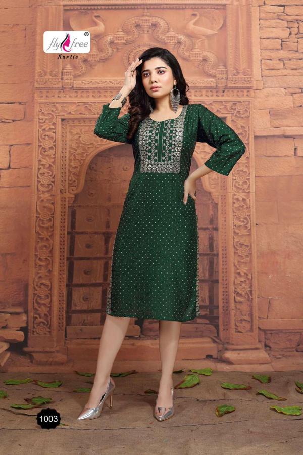 Fly Free Muskan Beautiful Rayon Embroidery Kurti